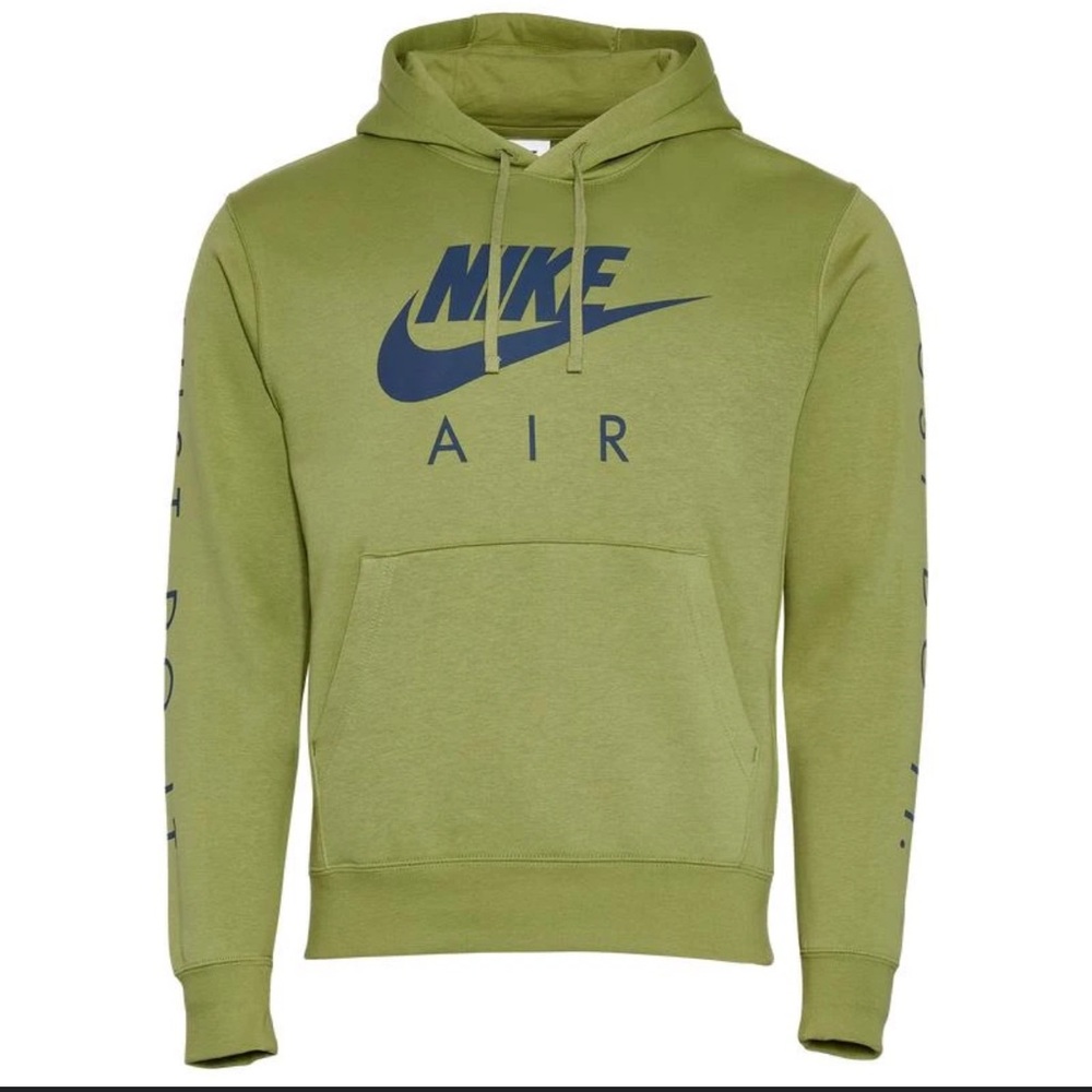 Nike Men's Hoodie in Olive with Black Accents